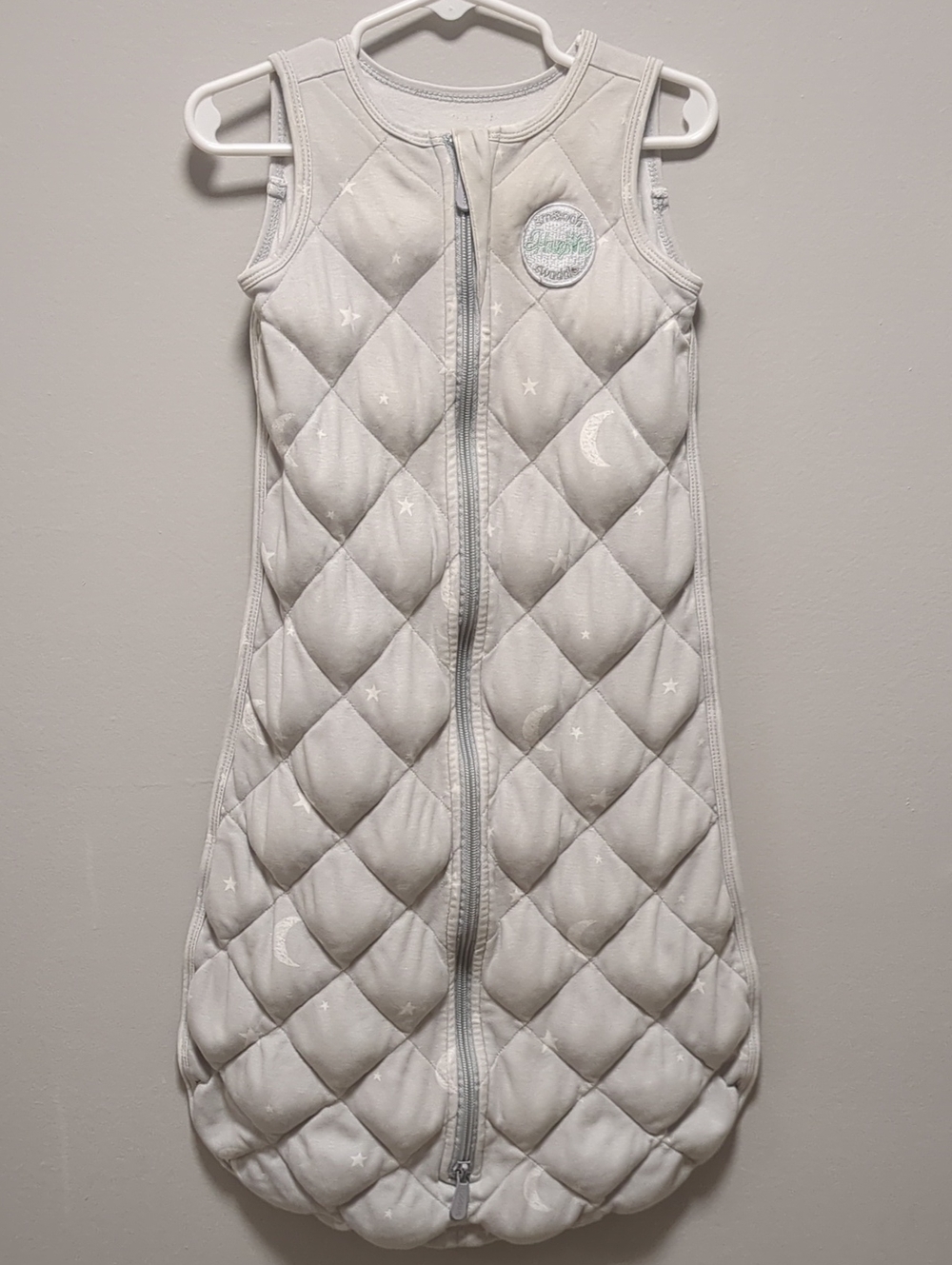 SMOOCH Babies HugMe Baby Infant Quilted Sleep Sack Gray White - Size 6-12 Months